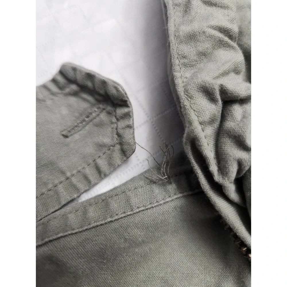 Vintage Banana Republic Jacket Mens Large Green Hooded Canvas Military Field